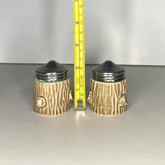 Tree Stump Branch Wood Look Ceramic Salt & Pepper Shakers - Picture 2 of 7